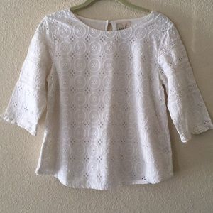 Nordstrom (Peek) Eyelet and Lace Qtr Sleev…